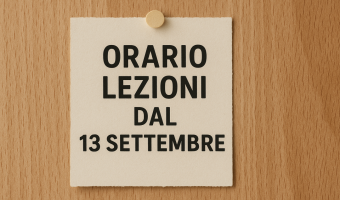 Orario e classi dal 13 settembre 2025